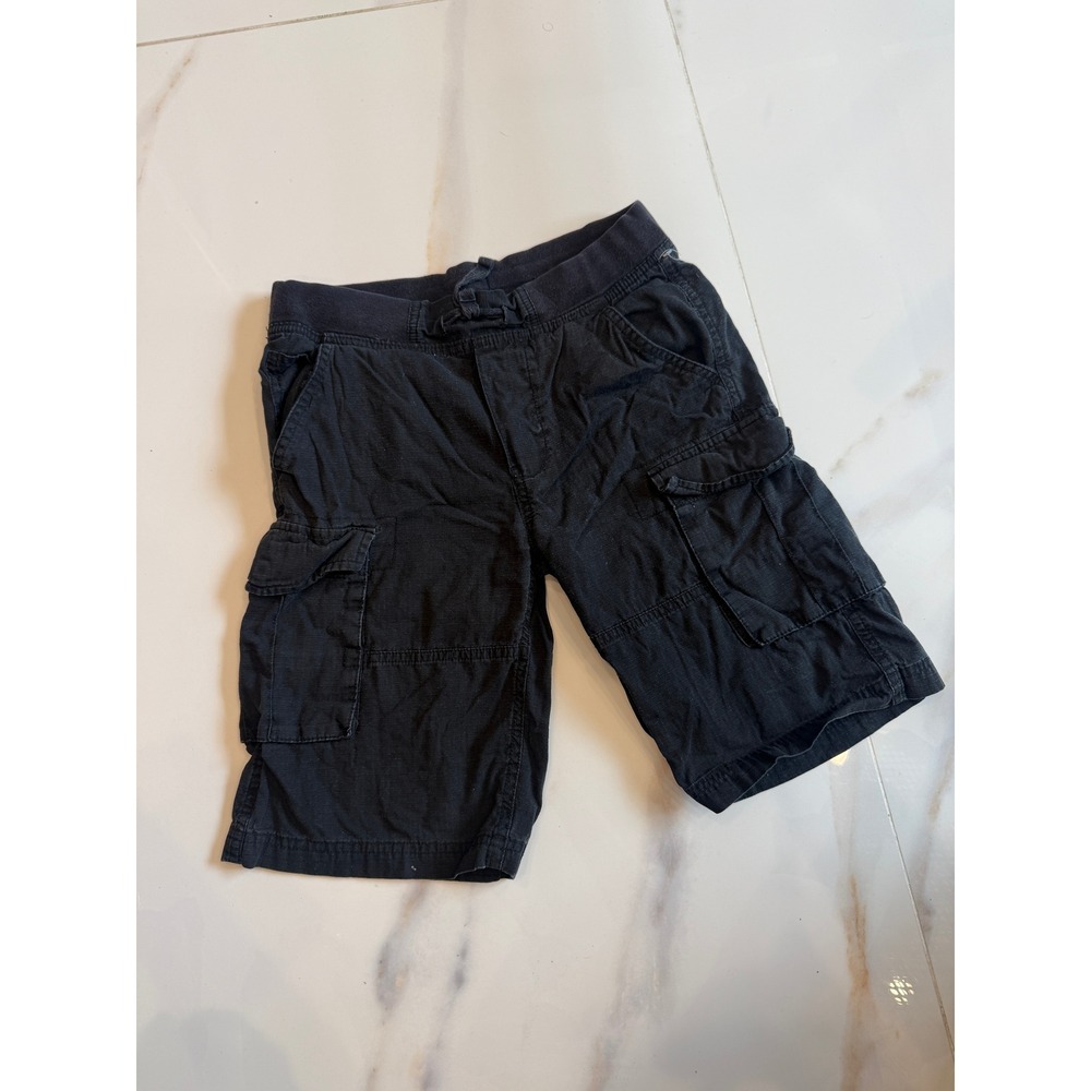 Epic Threads Kids Black Cargo Shorts Cotton Elastic Waist Drawstring Size S